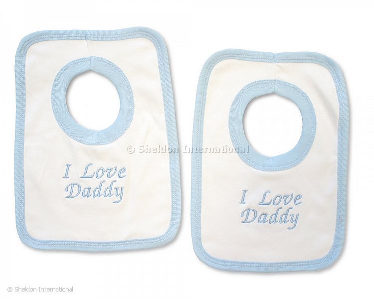 Baby Boys Cotton Pop-Over Bib - I Love Daddy