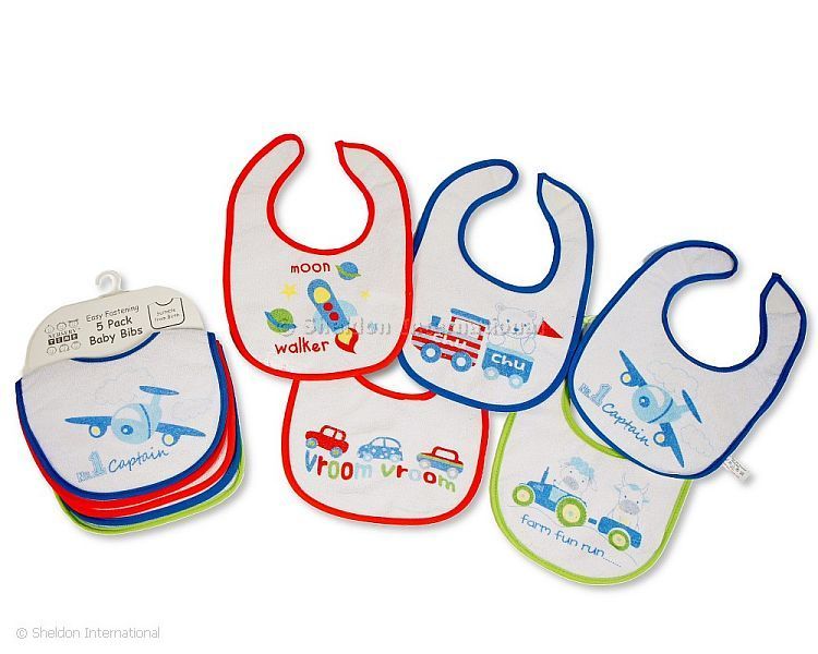 Baby Bibs 5-Pack - Boys