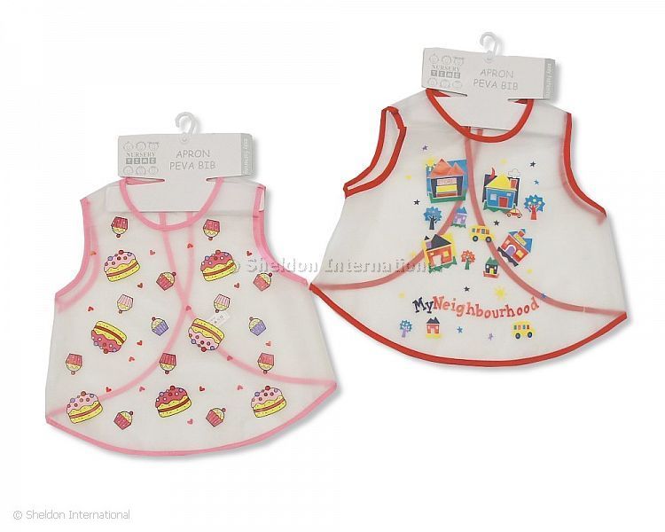 Baby Girls Large Clear Peva Bibs