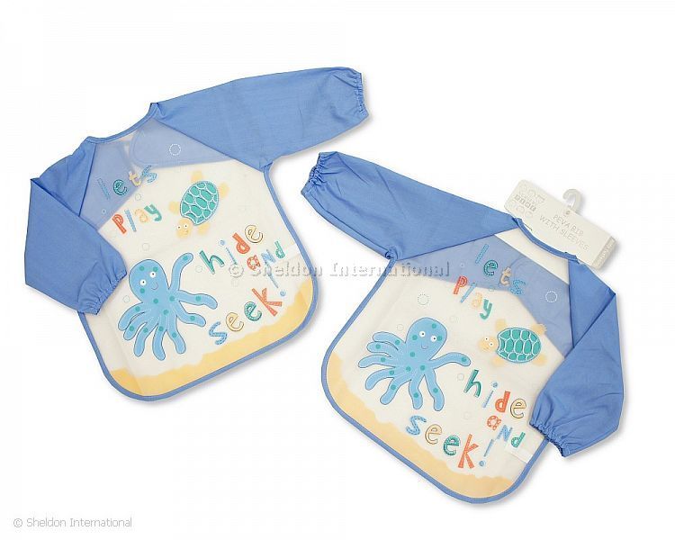 Baby Boys Peva Bibs With Sleeves - Hide And Seek