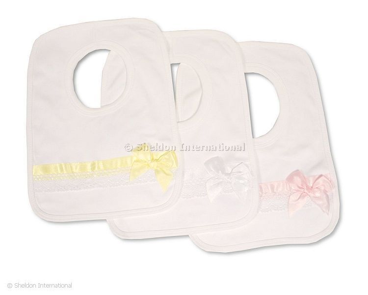 Baby Pop-Over Bib With Lace And Bow