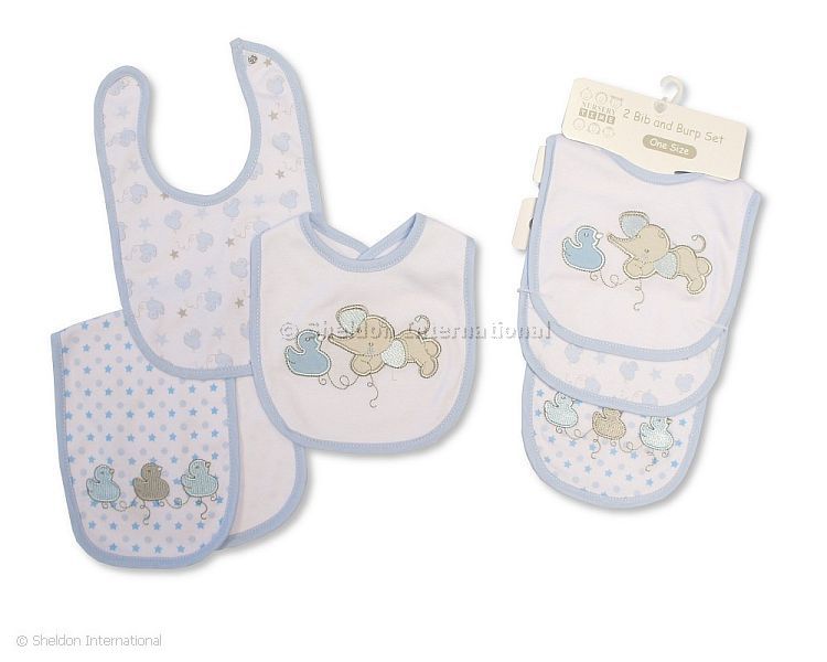 Baby Boys 2 Bib And Burb Cloth Set