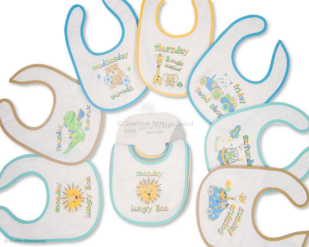 Baby Days Of The Week Bibs - Boys
