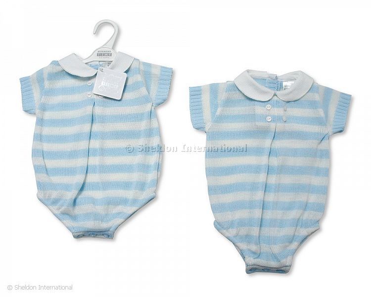 Baby Boys Striped Knitted Romper