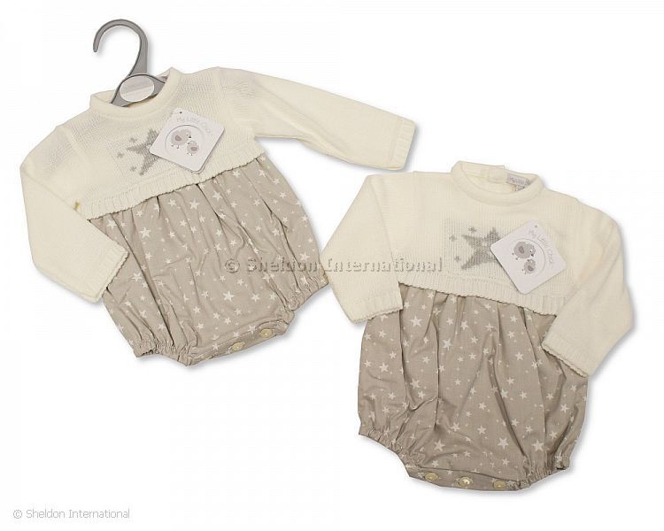 Knitted/Woven Baby Romper - Stars