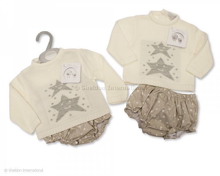 Knitted/Woven Baby 2 pcs Set - Stars