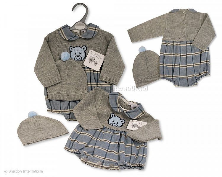 Baby Knitted Romper With Hat