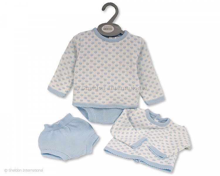 Baby Boys Knitted 2 Pcs Romper