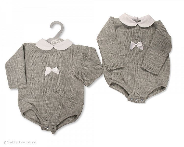 Baby Knitted Short Romper With Bow