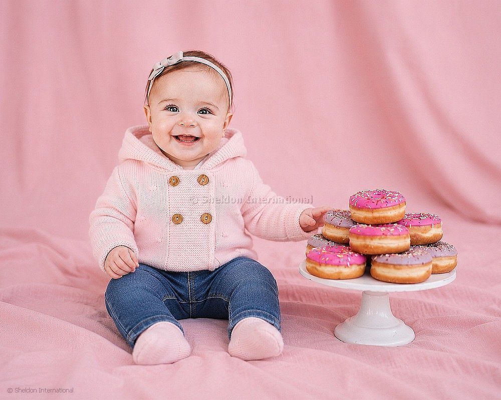 Knitted Baby Girls Pram Coat with Hood