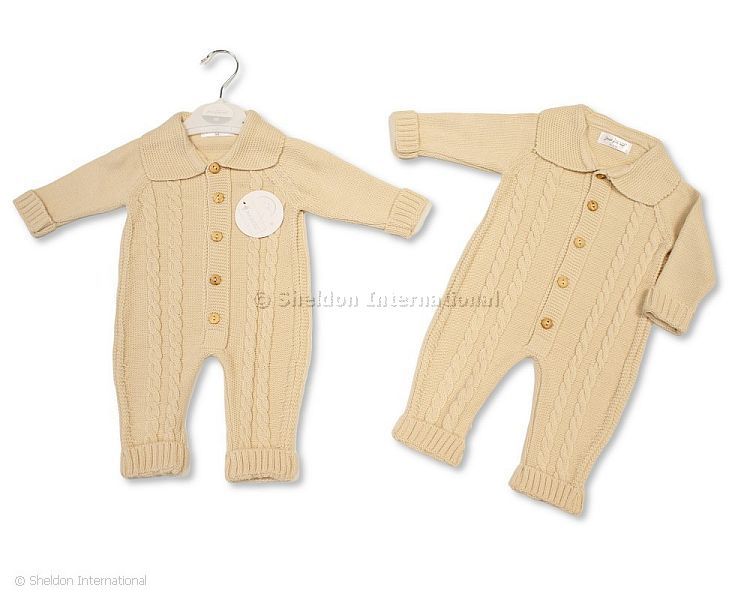 Knitted Baby All-In-One with Buttons