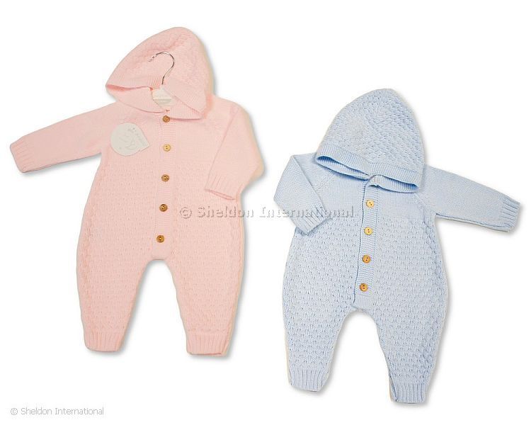 Knitted Baby All-In-One with Hood