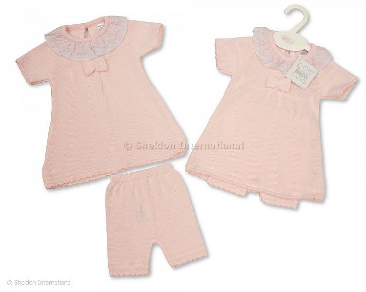 Knitted Baby Girls 2 pcs Dress Set - 729