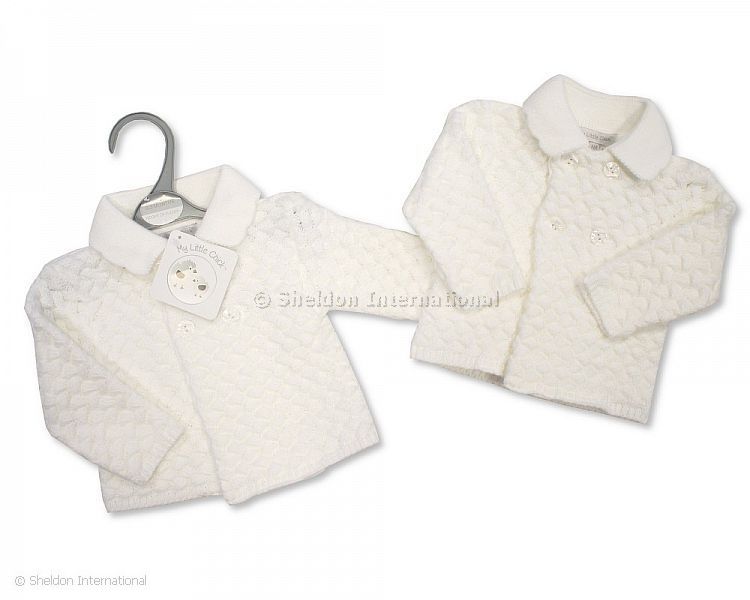 Chunky Knitted Baby Jacket - White