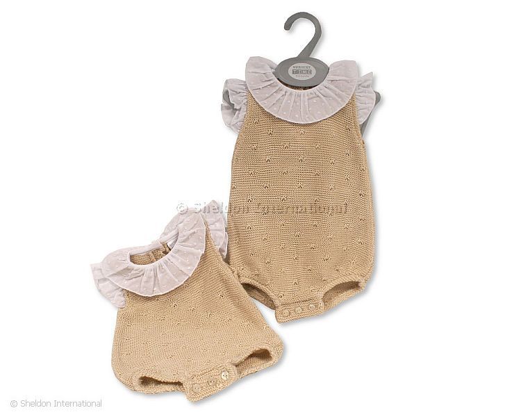 Knitted Baby Romper with Collar