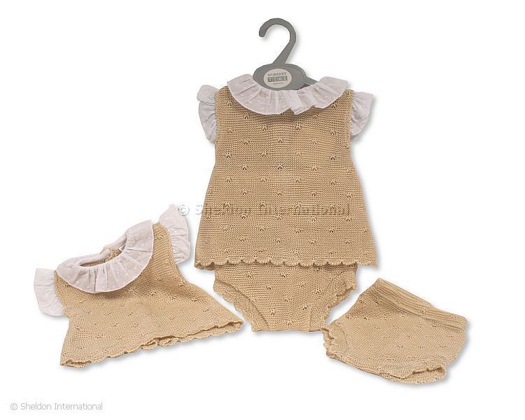 Knitted Baby Short 2 pcs Set with Collar