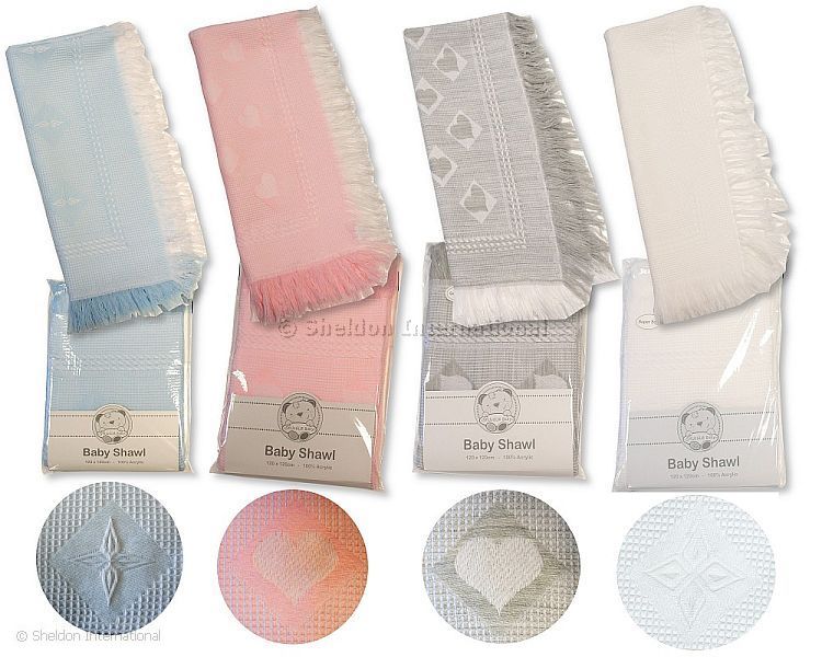 Baby Acrylic Shawl With Heart/Star Pattern
