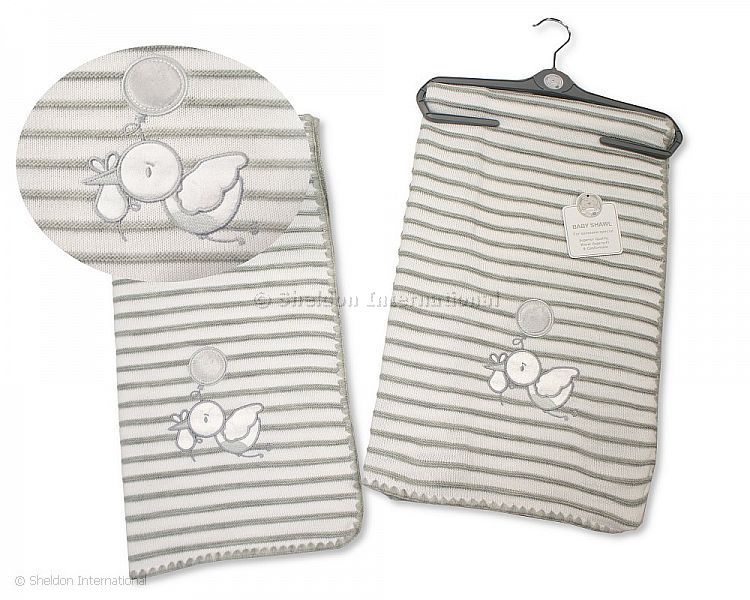 Baby Hanger Shawl - Stork