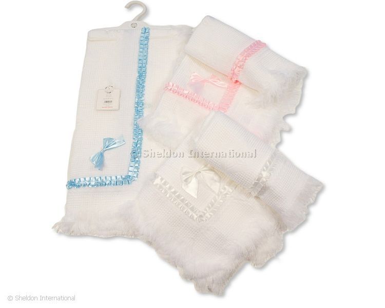 Baby Acrylic Hanger Shawl With Lace And Bow