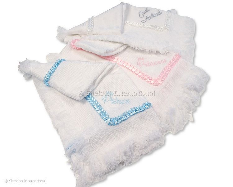 Baby Acrylic Hanger Shawl With Lace And Embroidery