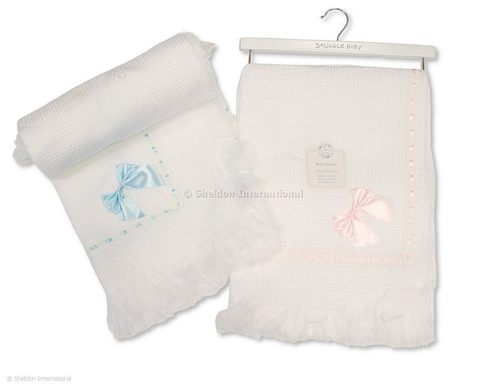 Baby Hanger Ribbon Lace Shawl With Bow