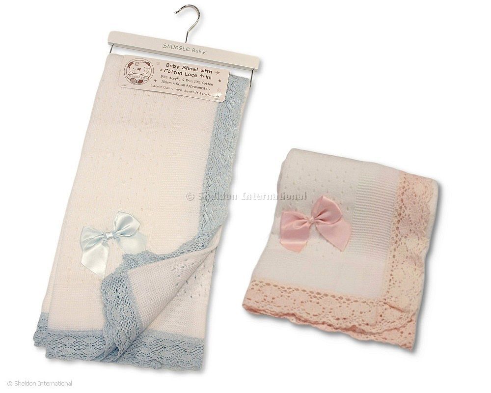 Baby Hanger Shawl With Cotton Lace