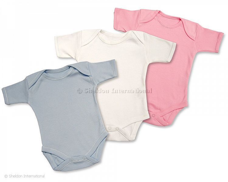 Plain Short Sleeved Body Vests - Pink, Blue, White