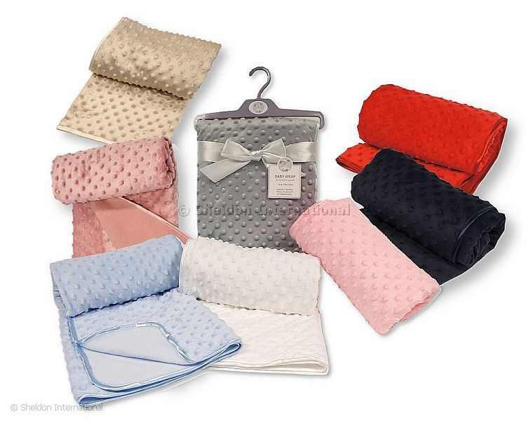 Baby Velour Bubble Wrap With Fleece Back And Satin Trim