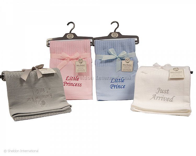 Baby Cellular Blanket With Embroidery