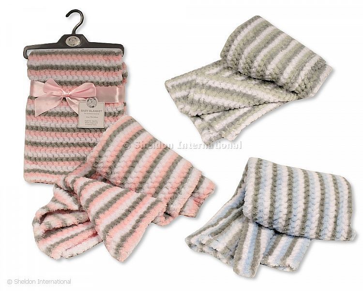 Baby Waffle Wrap With Stripe Print