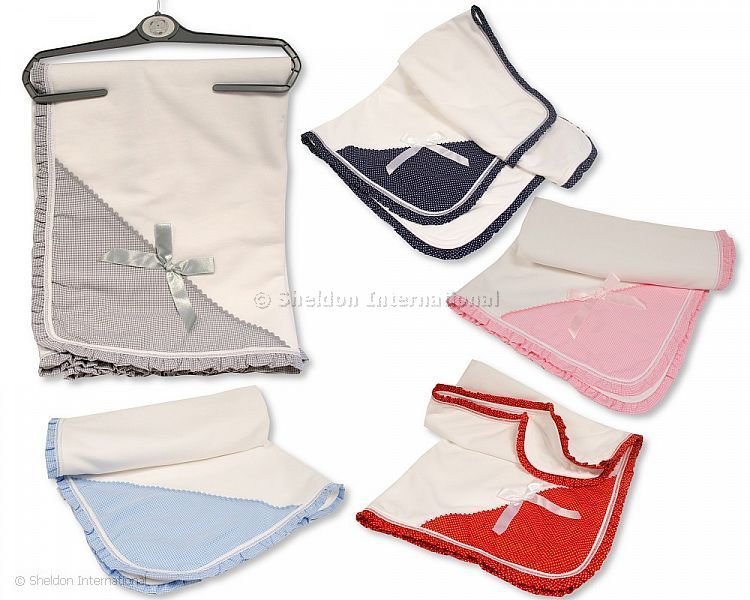 Baby Check Lace Wrap With Bow