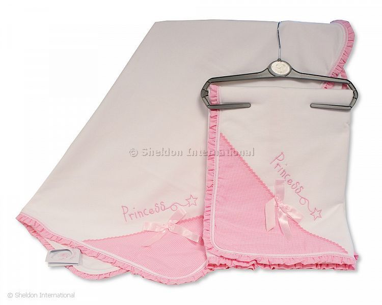 Baby Check Lace Wrap With Bow - Princess