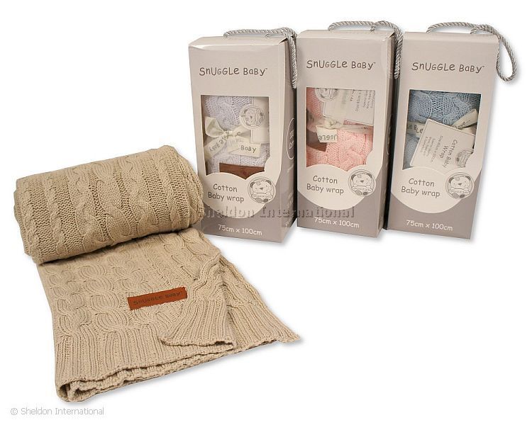 Knitted Baby Cotton Wrap in Box