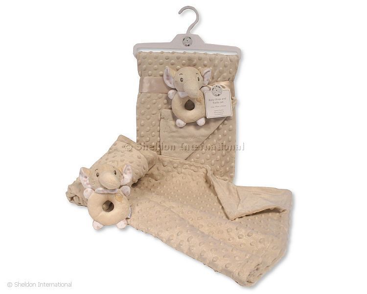Baby Velour Bubble Wrap With Rattle Toy