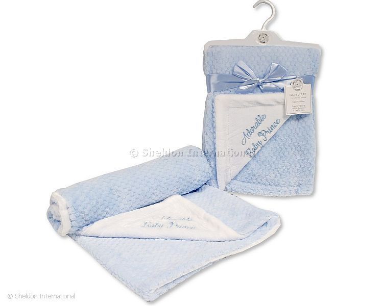 Baby Boys 2 Layer Waffle Wrap - Adorable Baby Prince