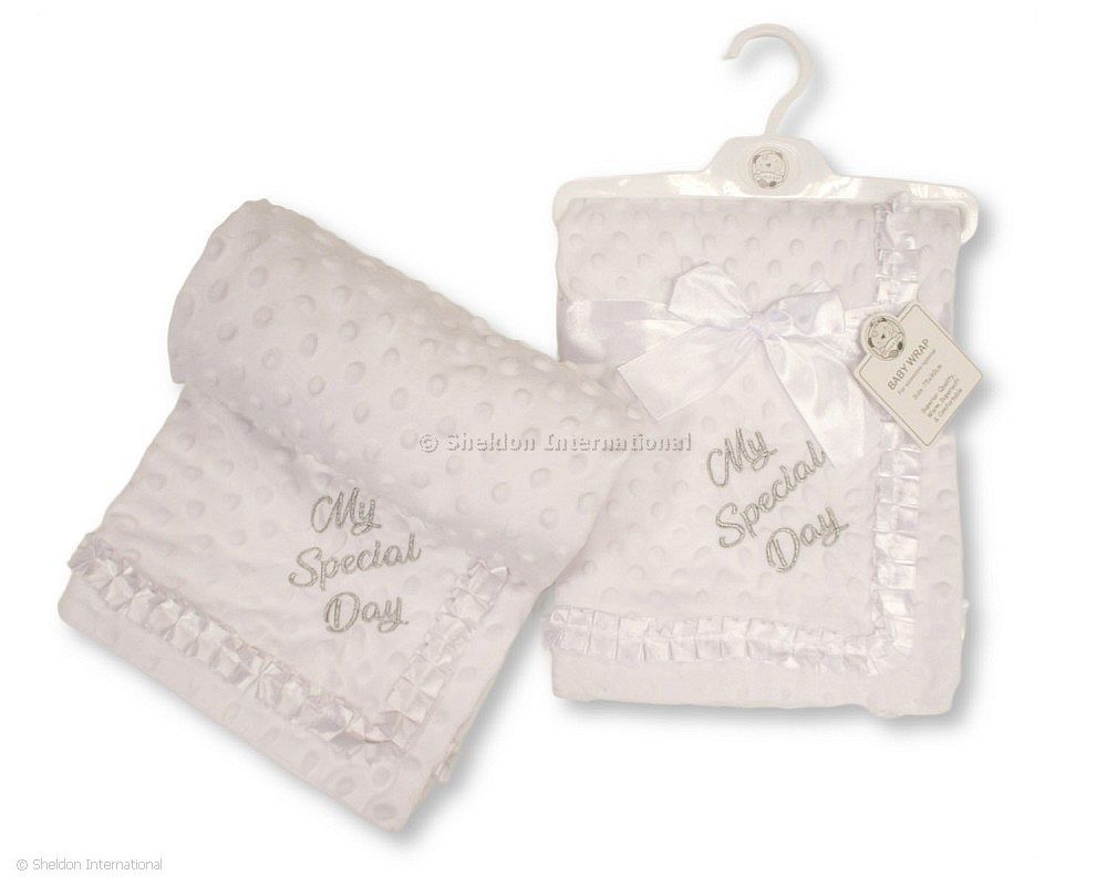 Baby Velour Bubble Wrap With Lace ' My Special Day'