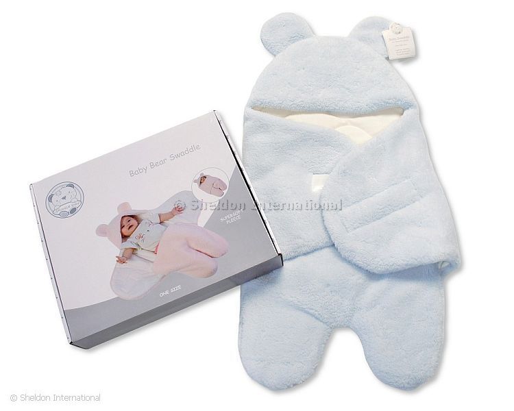 Baby Bear Swaddle Bag With Hood In Box