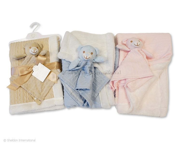 Baby Cable Knit Blanket With Comforter