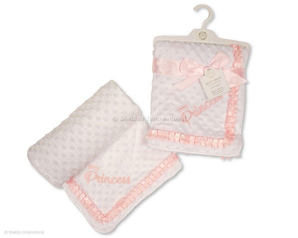 Baby Velour Bubble Wrap With Lace - Princess