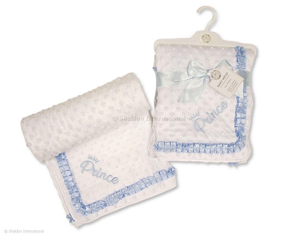 Baby Velour Bubble Wrap With Lace - Prince