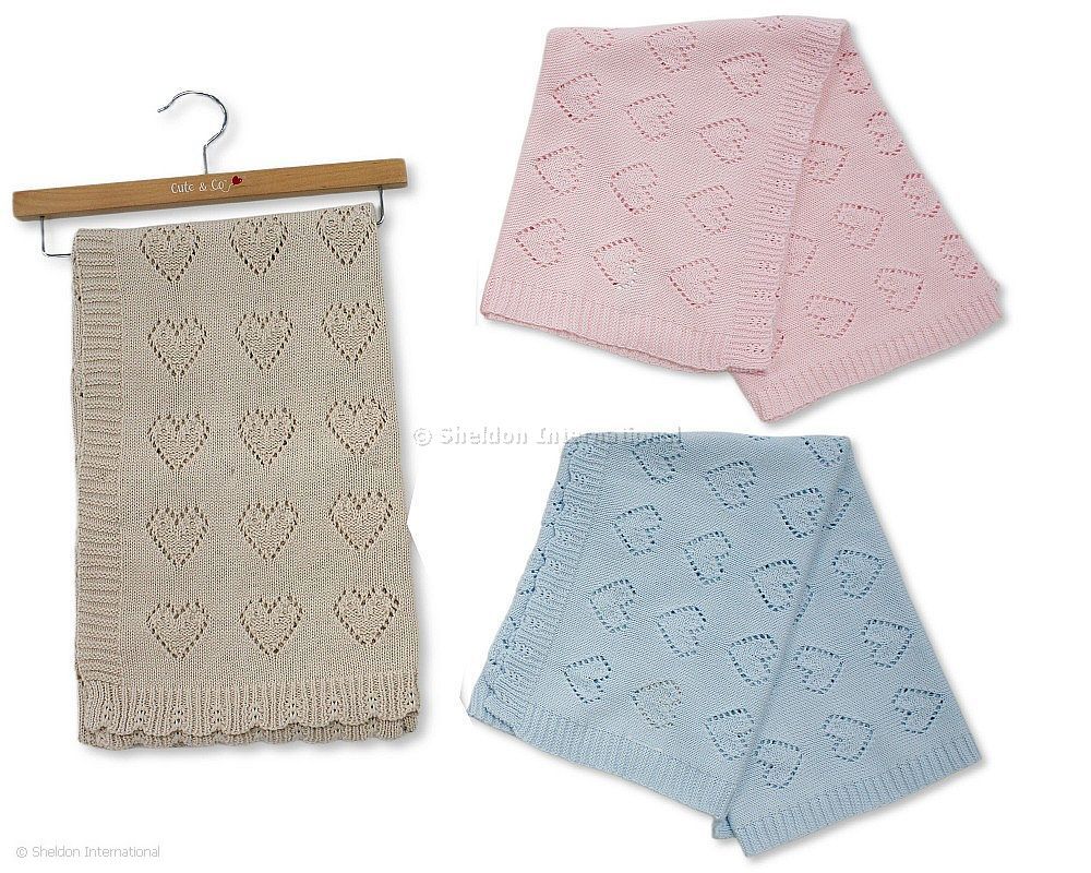 Baby Cotton Wrap On Hanger - Hearts