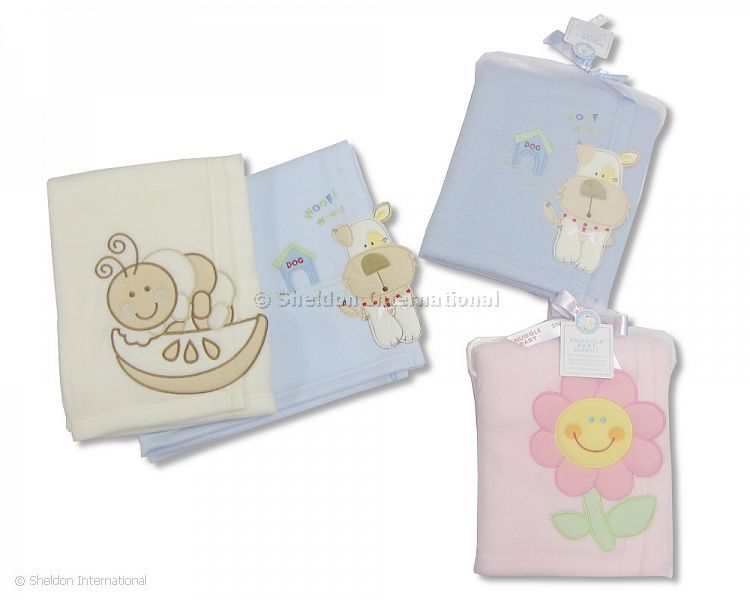 Baby Fleece Embroidered Blanket - 3D And Tuling Bag