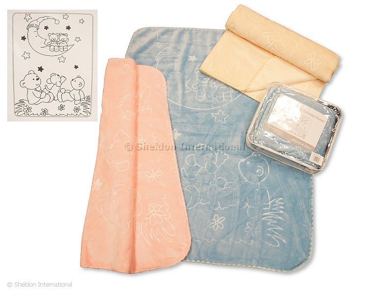 Embossed Baby Cot Blanket in Bag