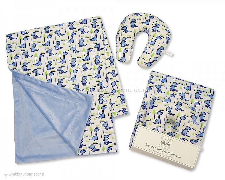 Baby Blanket And Neck Cushion Set - Boys