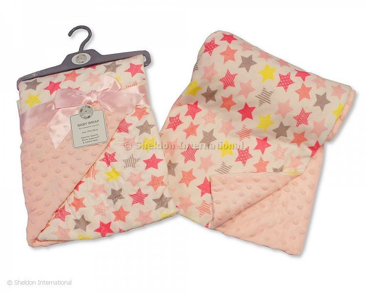 Baby Reversible Wrap - Stars - Pink