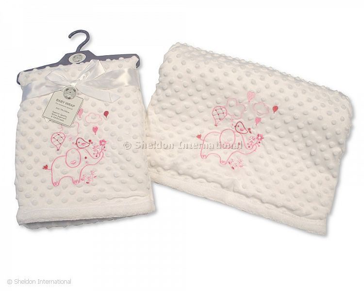 Baby Soft Velour Dotted Wrap - Pink