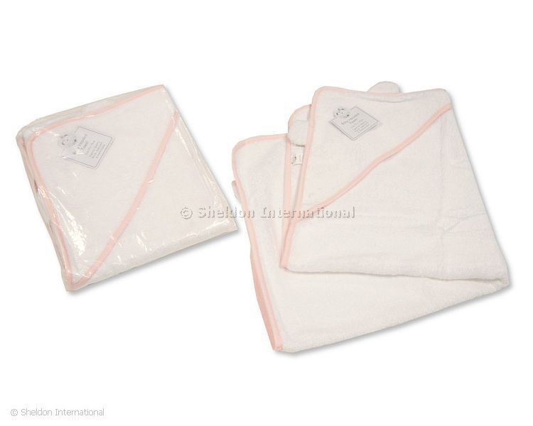 Baby Hooded Towel With Ears - Pink