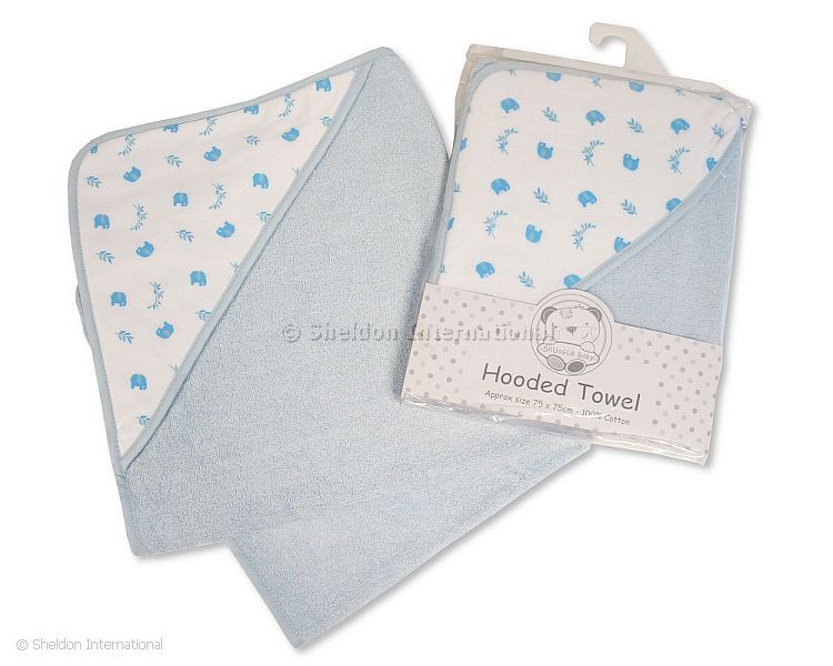Baby Hooded Towel - Elephant/ Leaves
