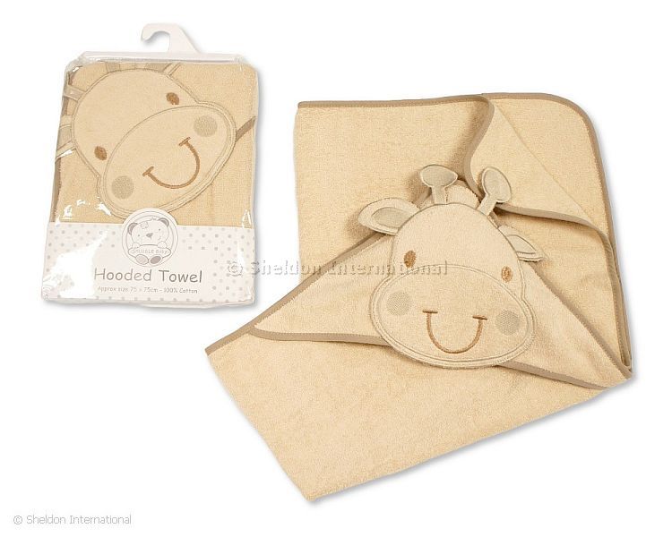 Baby 3D Hooded Towel - Giraffe - Full Taupe