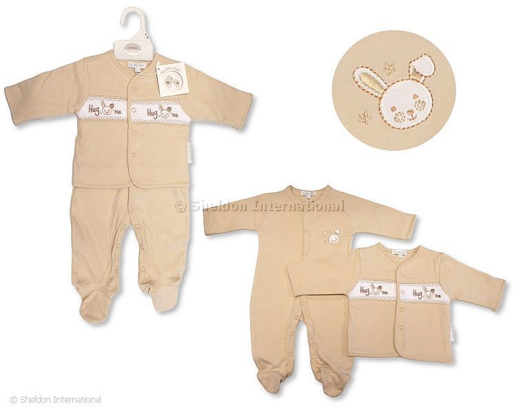 Baby Velour 2 Pcs Set With Smocking - Hug Me